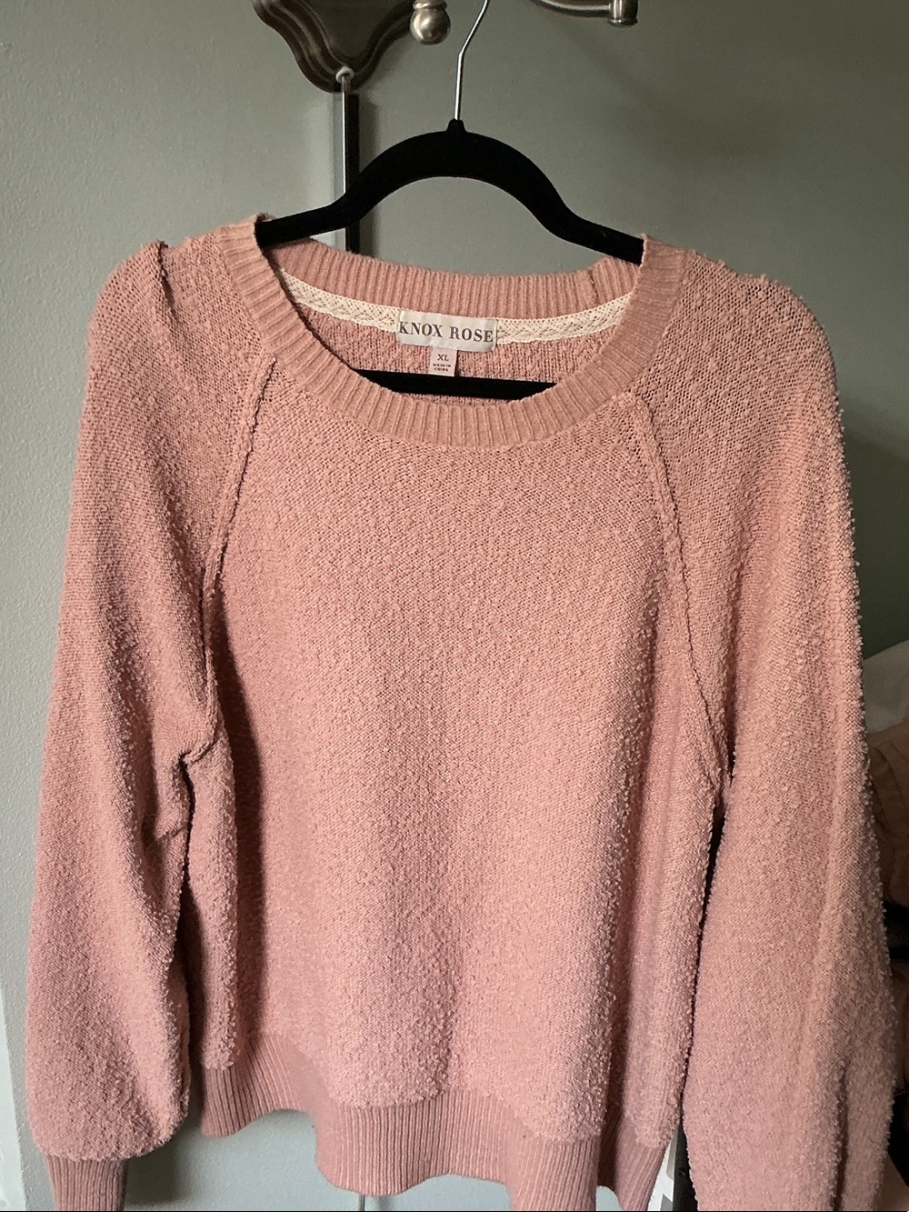 Knox Rose XL Dusty Rose Cozy Crewneck Knit Sweater